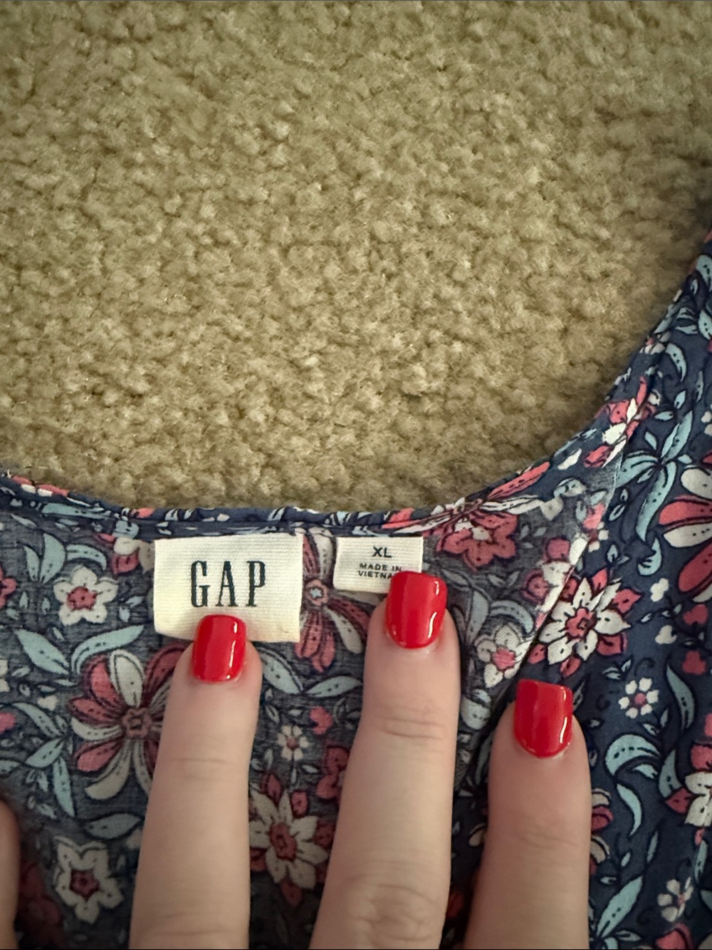 GAP Navy Floral Short-Sleeve Top - Picture 2 of 2